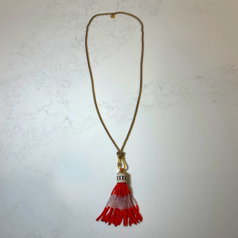 Stella & Dot beaded tassel long necklace